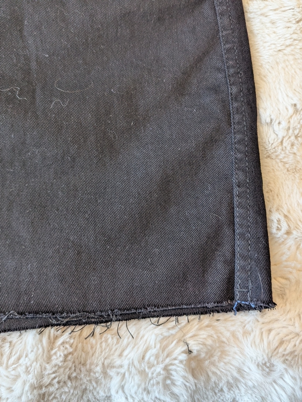 2/$20 H&M Black Denim Mini Skirt with Frayed Hem - Picture 5 of 6
